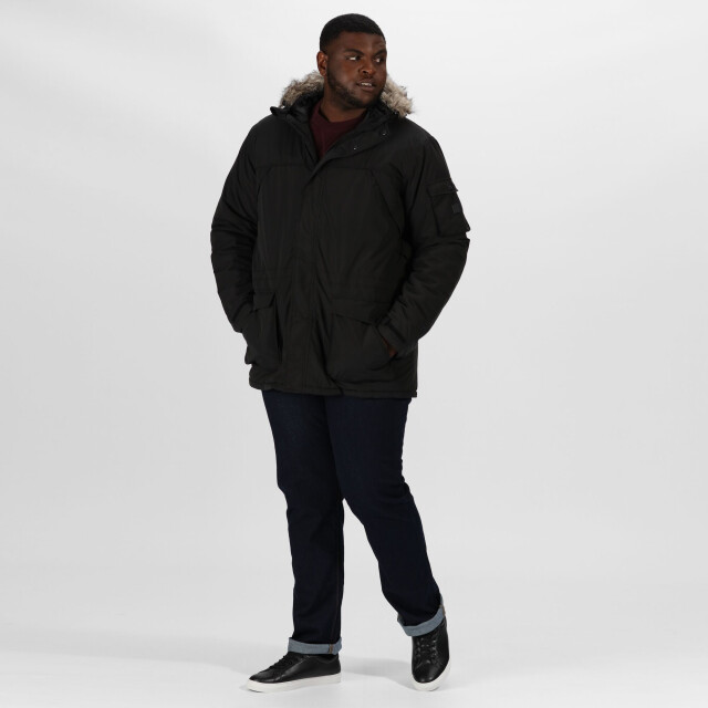 Regatta Heren salinger ii kunstbont geïsoleerd parka UTRG5301_black large