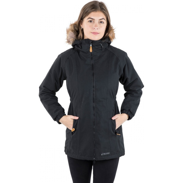 Trespass Dames celebrity geïsoleerd extra lange parka jas UTTP4190_black large