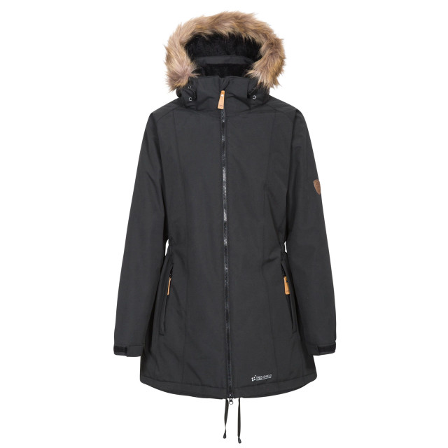 Trespass Dames celebrity geïsoleerd extra lange parka jas UTTP4190_black large