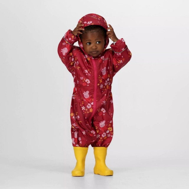 Regatta Kinder/kinder pobble peppa pig puddle suit UTRG8237_berrypinkautumn large