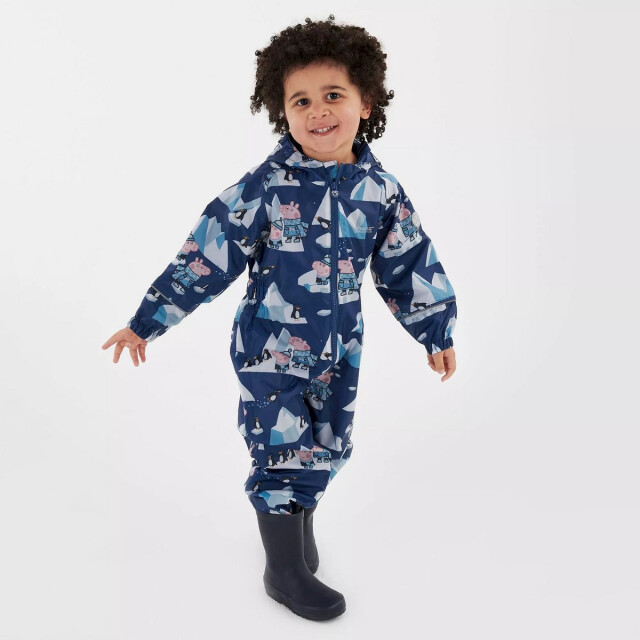 Regatta Kinder/kinder pobble peppa pig puddle suit UTRG8238_spaceblue large