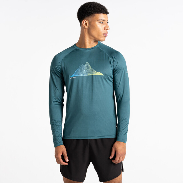 Dare2b Heren righteous iii mountain t-shirt met lange mouwen UTRG8640_mediterraneangreen large