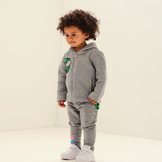 Regatta Kinder/kids peppa pig full zip fleece jas UTRG7727_greymarl large