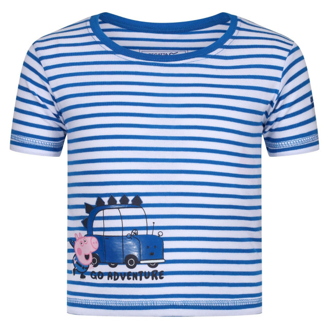 Regatta Kinder/kids peppa pig gestreept t-shirt met contrast UTRG7769_imperialbluewhite large