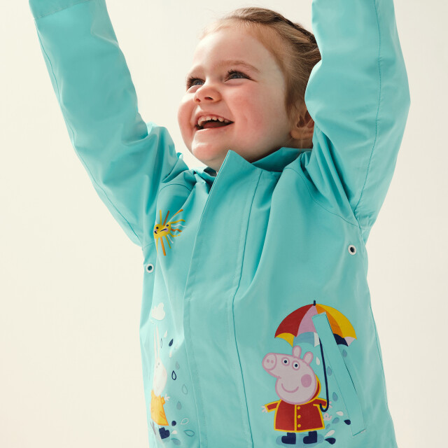 Regatta Kinder/kids peppa pig waterdicht jasje UTRG7528_arubablue large