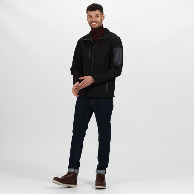 Regatta Heren standout arcola 3-laags waterdichte en ademende softshell jas UTRG1461_blacksealgrey large