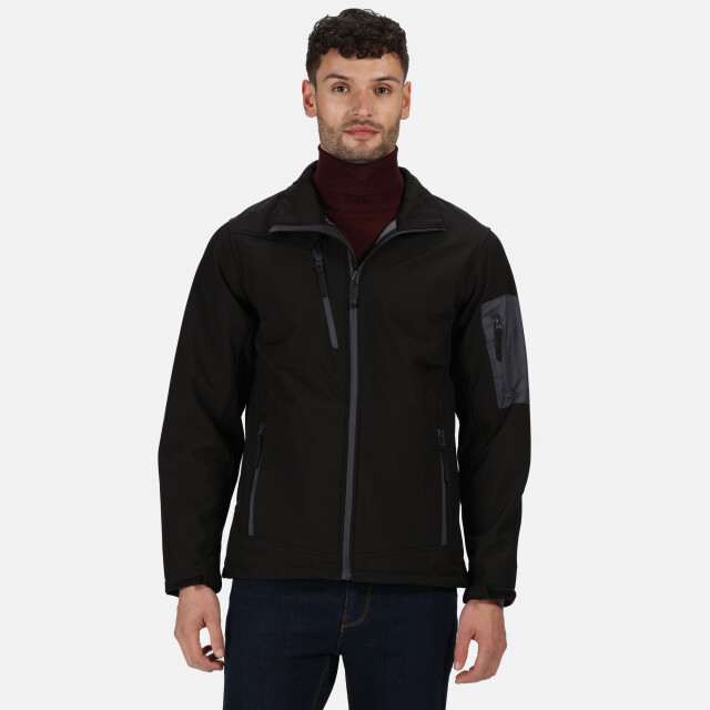 Regatta Heren standout arcola 3-laags waterdichte en ademende softshell jas UTRG1461_blacksealgrey large