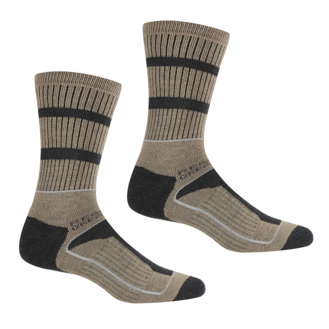 Regatta Heren samaris 3 seizoenssokken (pak van 2) UTRG5824_moccasinbrownbriargrey large