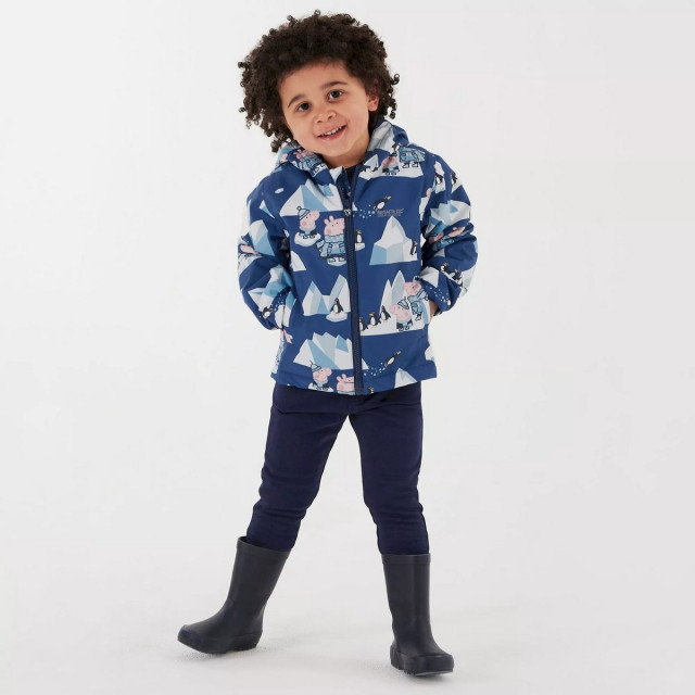 Regatta Kinderen/kinderen muddy puddle peppa pig winter scene padded waterproof jacket UTRG8268_spaceblue large