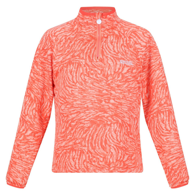 Regatta Childrens/kids highton animal print half zip fleece top UTRG7139_fusioncoral large