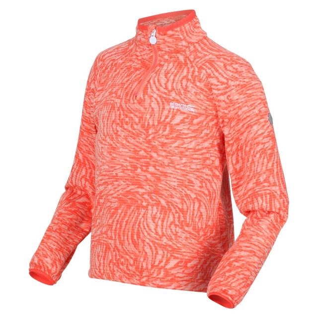 Regatta Childrens/kids highton animal print half zip fleece top UTRG7139_fusioncoral large