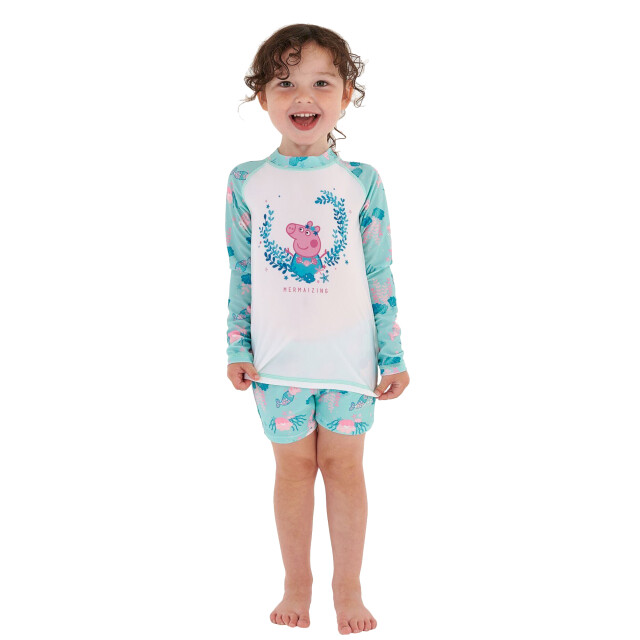 Regatta Kinder/kinder peppa pig rash guard set UTRG7371_arubabluewhite large
