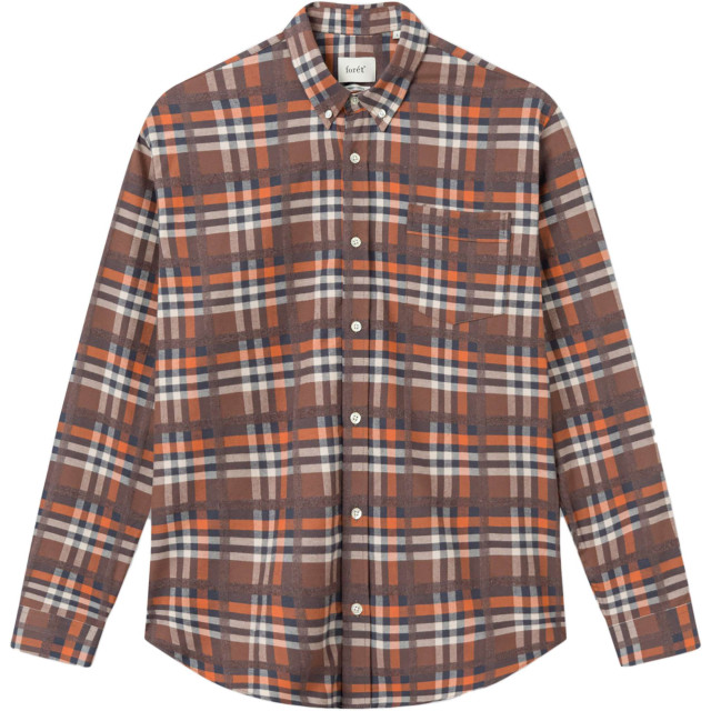 Foret Island shirt brown check 2298-F711-BROWN large