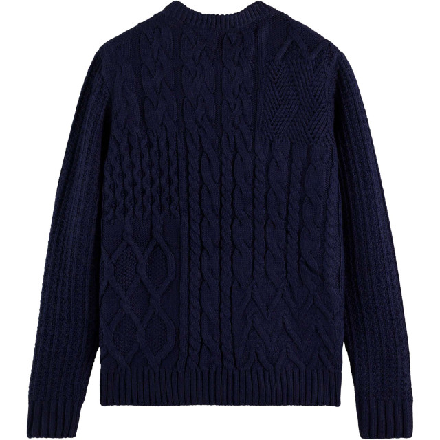 Scotch & Soda Wool-blend structure knit sweater navy 169257-0004 large