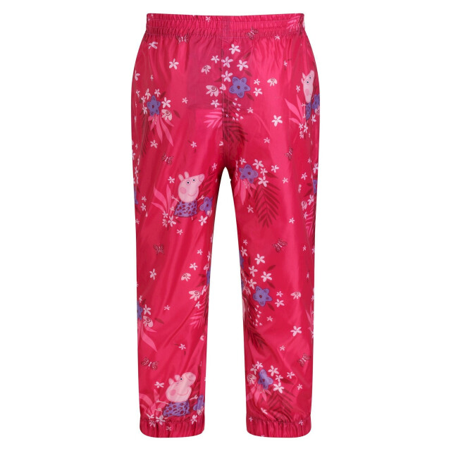 Regatta Childrens/kids pack it floral peppa pig waterdichte overbroek UTRG7448_pinkfusion large