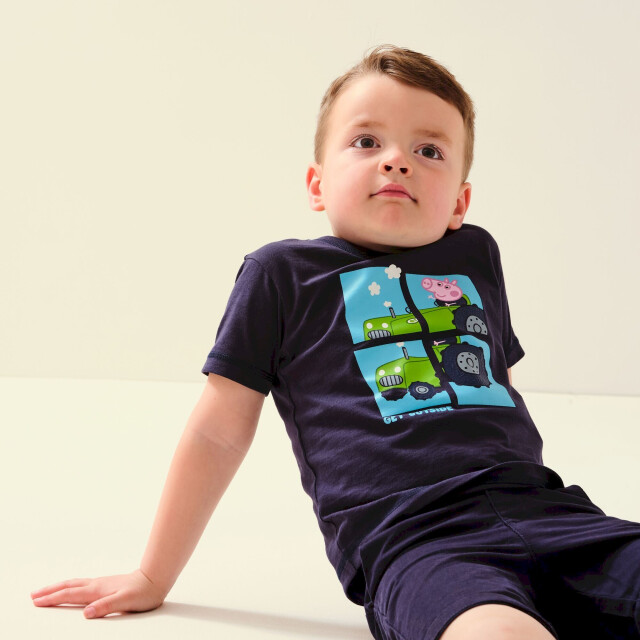 Regatta Kinder/kinder peppa pig trekker t-shirt met korte mouwen UTRG7665_navy large