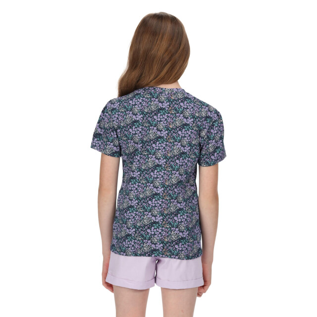 Regatta Kinderen/kinderen bosley v ditsy print t-shirt UTRG7330_navy large