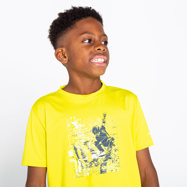 Dare2b Kinderen/kinderen t-shirt met recht grafische print UTRG7505_neonspring large