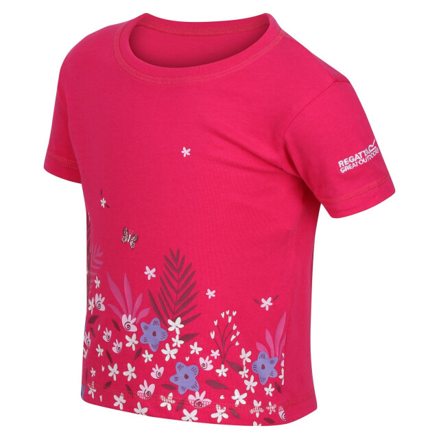 Regatta Childrens/kids peppa pig bloem t-shirt met korte mouwen UTRG7722_pinkfusion large