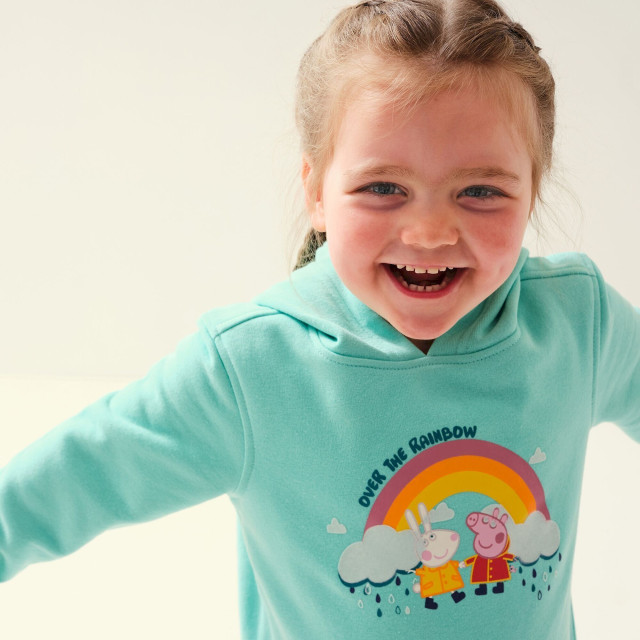 Regatta Kinder/kids peppa pig regenboog hoodie UTRG7767_arubablue large