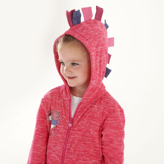 Regatta Kinder/kids peppa pig marl fleece full zip hoodie UTRG7796_pinkfusion large