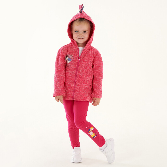 Regatta Kinder/kids peppa pig marl fleece full zip hoodie UTRG7796_pinkfusion large