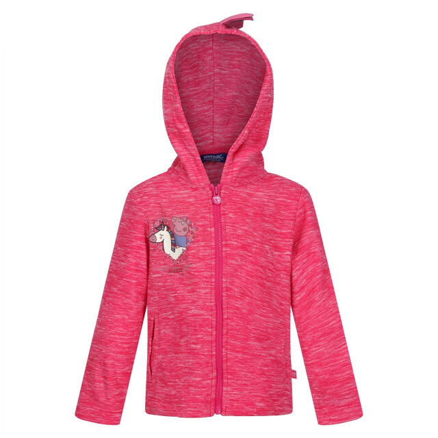 Regatta Kinder/kids peppa pig marl fleece full zip hoodie UTRG7796_pinkfusion large