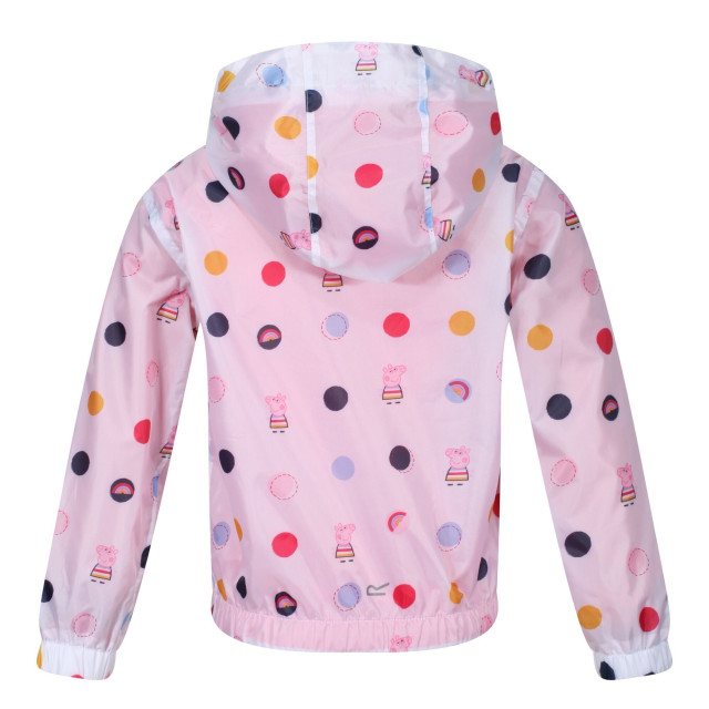 Regatta Kinder/kinderen peppa pig polka dot waterdichte jas met kap UTRG6273_lightpink large