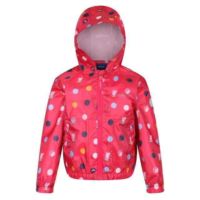 Regatta Kinder/kinderen peppa pig polka dot waterdichte jas met kap UTRG6273_blushred large