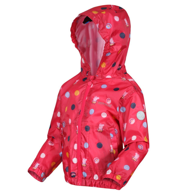 Regatta Kinder/kinderen peppa pig polka dot waterdichte jas met kap UTRG6273_blushred large