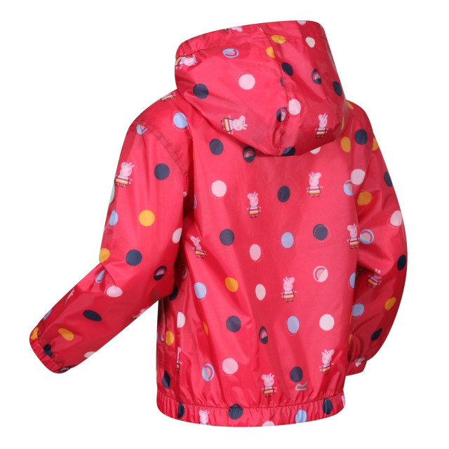 Regatta Kinder/kinderen peppa pig polka dot waterdichte jas met kap UTRG6273_blushred large