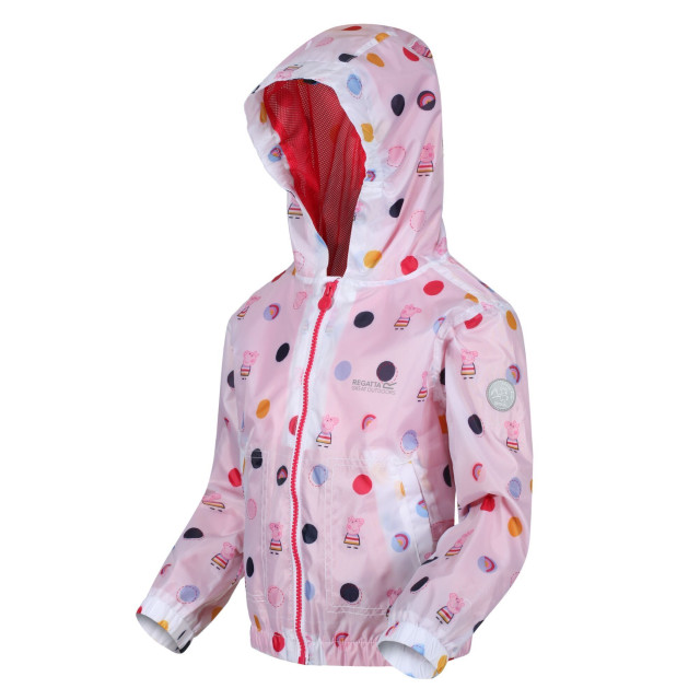 Regatta Kinder/kinderen peppa pig polka dot waterdichte jas met kap UTRG6273_lightpink large