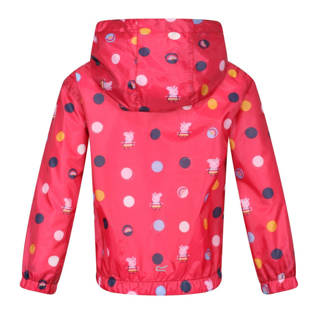 Regatta Kinder/kinderen peppa pig polka dot waterdichte jas met kap UTRG6273_blushred large