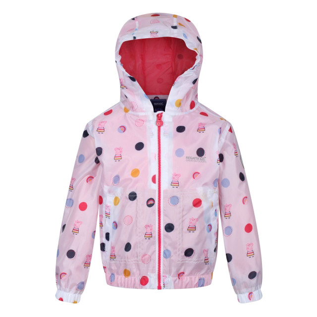 Regatta Kinder/kinderen peppa pig polka dot waterdichte jas met kap UTRG6273_lightpink large