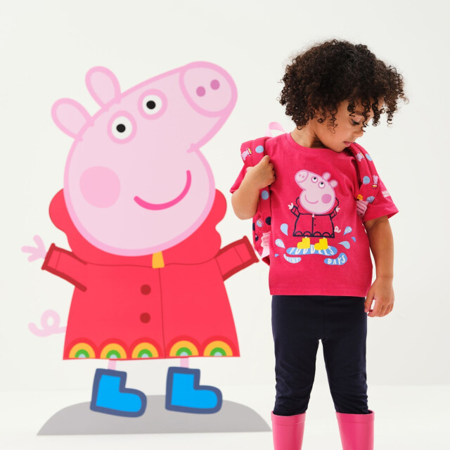 Regatta Kinder/kids peppa pig t-shirt met korte mouwen en opdruk UTRG5945_brightblush large