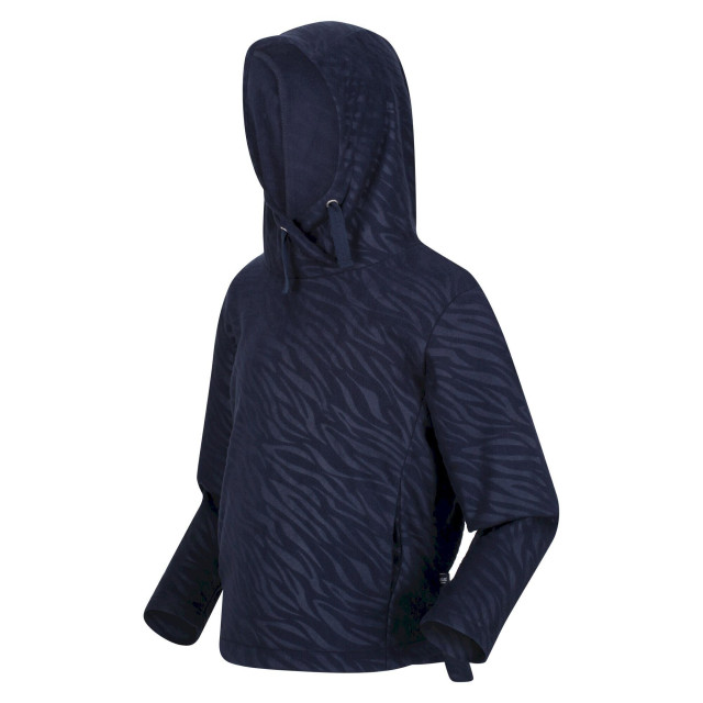 Regatta Kinder/kids kalina zebra print fleece hoodie UTRG7407_navy large