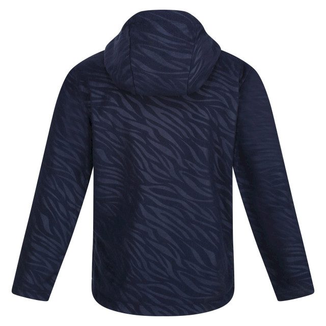 Regatta Kinder/kids kalina zebra print fleece hoodie UTRG7407_navy large