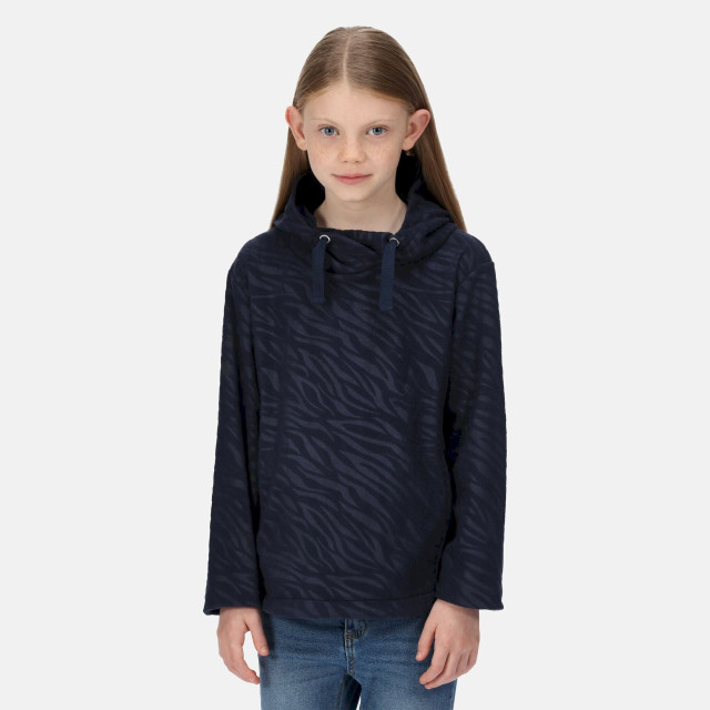 Regatta Kinder/kids kalina zebra print fleece hoodie UTRG7407_navy large