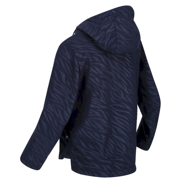 Regatta Kinder/kids kalina zebra print fleece hoodie UTRG7407_navy large