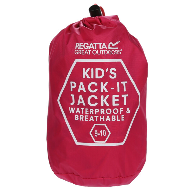 Regatta Groot buitenshuis kinderen/kinderen pakket it jasje iii waterdichte packaway zwart UTRG3209_cabaret large