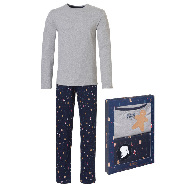 Happy Shorts Heren kerst pyjama set shirt + pyjamabroek giftbox HS-537 large