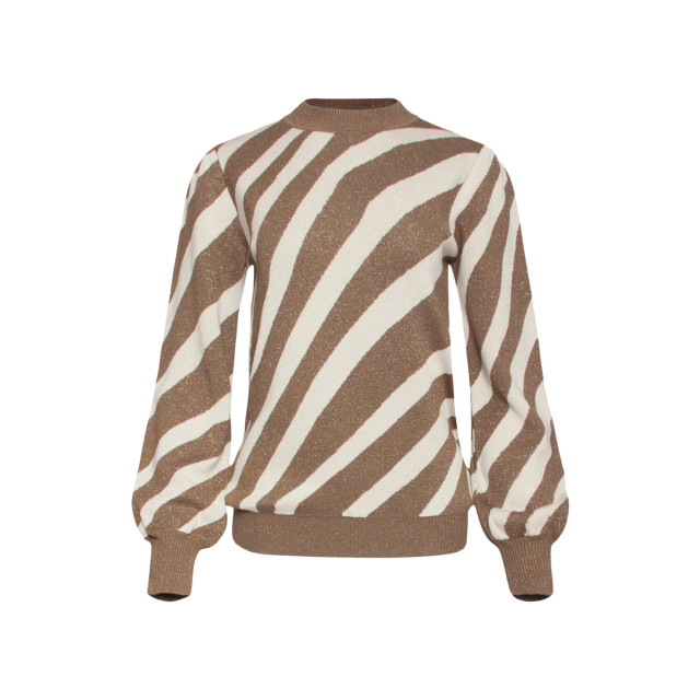 Smashed Lemon Zebra trui pofmouw lurex bruin/beige kirsty 22750-010-745 large