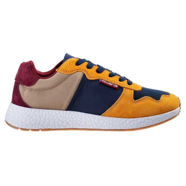 Iguana Kinderen/kinderen dervent leren trainers UTIG946_brownnavywine large