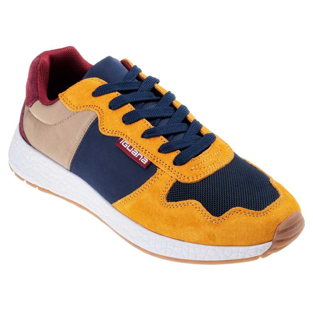 Iguana Kinderen/kinderen dervent leren trainers UTIG946_brownnavywine large