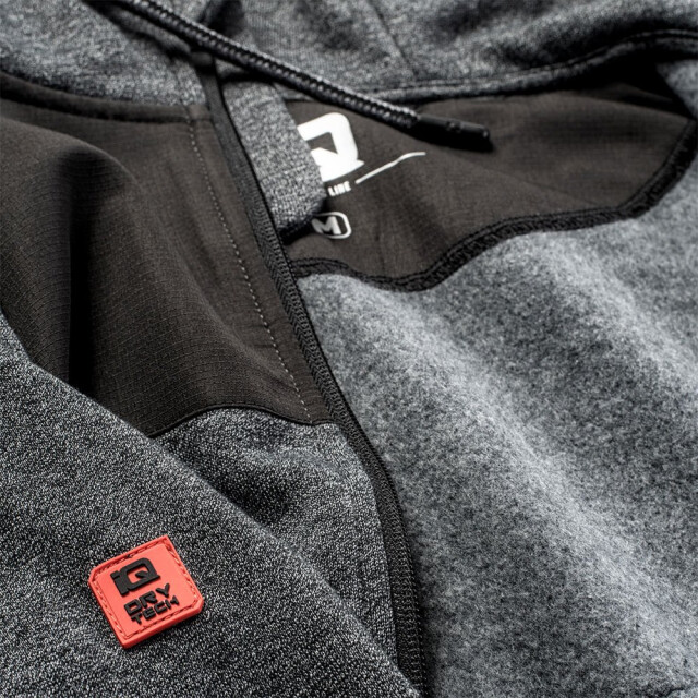 IQ Heren sarin training full zip hoodie UTIG696_blackmelangeblackspicyorange large
