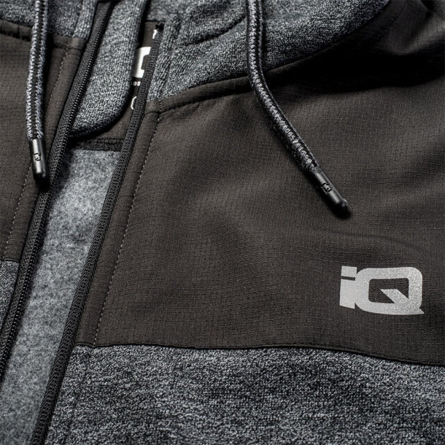 IQ Heren sarin training full zip hoodie UTIG696_blackmelangeblackspicyorange large