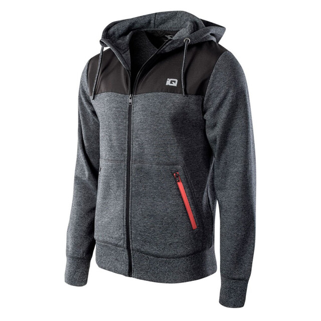 IQ Heren sarin training full zip hoodie UTIG696_blackmelangeblackspicyorange large