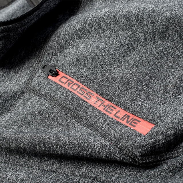 IQ Heren sarin training full zip hoodie UTIG696_blackmelangeblackspicyorange large