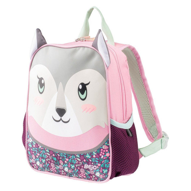 Bejo Childrens/kids animali wolf rugzak UTIG2442_greypurplepink large