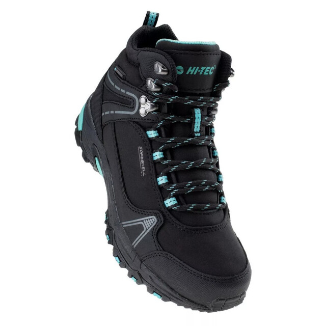 Hi-Tec Dames hapiter waterdichte mid cut wandelschoenen UTIG2248_blackturquoise large